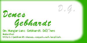 denes gebhardt business card